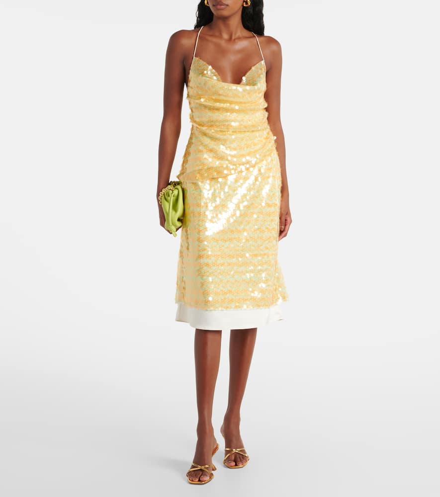 Xu Zhi Sequined layered midi skirt