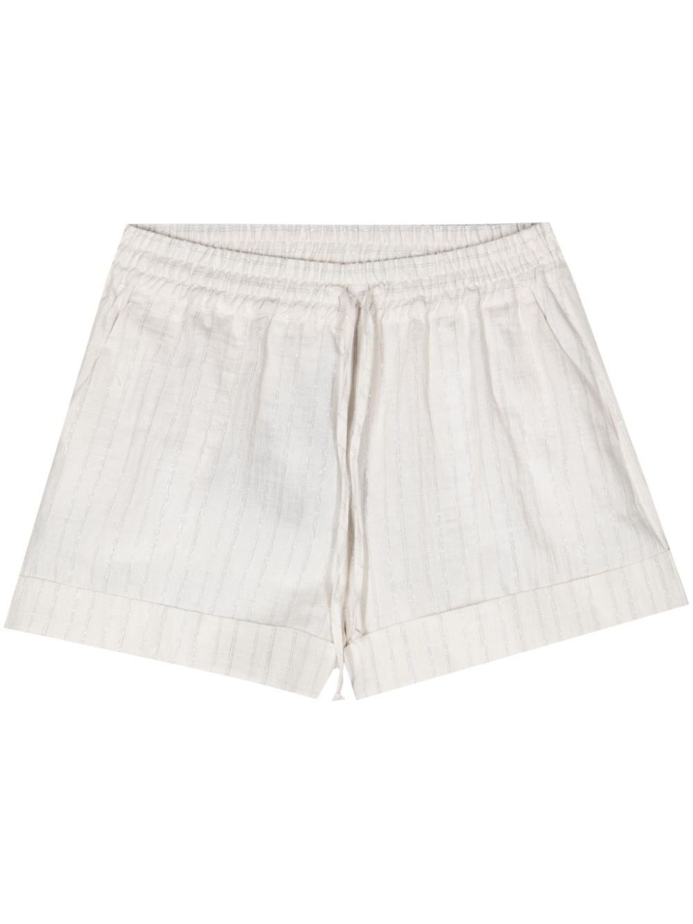 Striped drawstring shorts - White