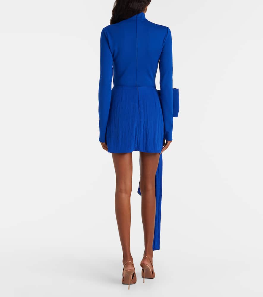 Bow-detail jersey minidress