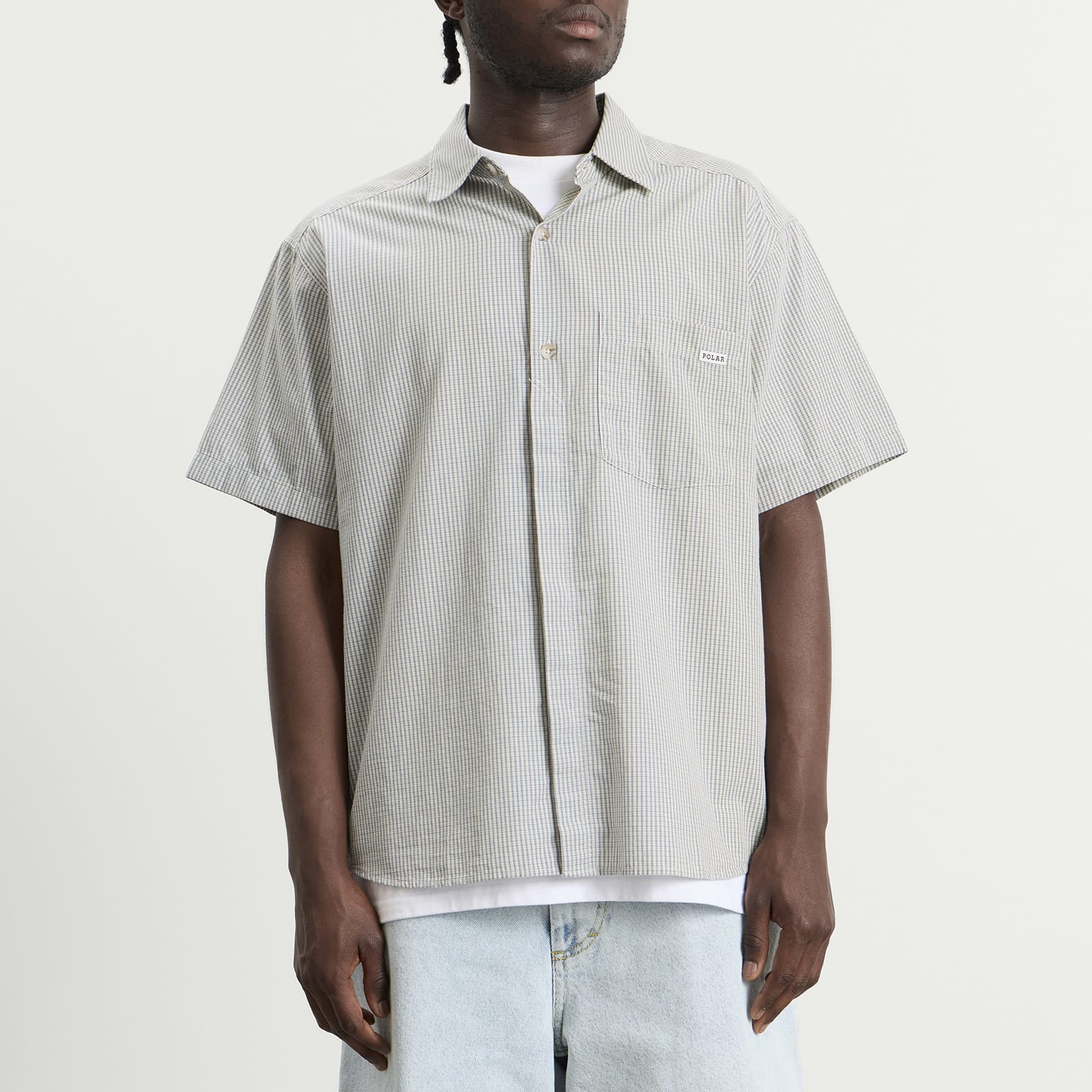 Men's Mitch Short Sleeve Shirt Blue Check