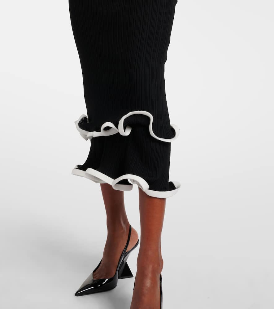 Solani ribbed-knit midi dress