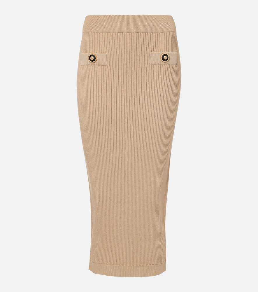 Ribbed-knit pencil skirt