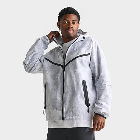 Men's Tech Windrunner Dri-FIT Allover Print Woven Full-Zip Jacket in Pure Platinum/Black