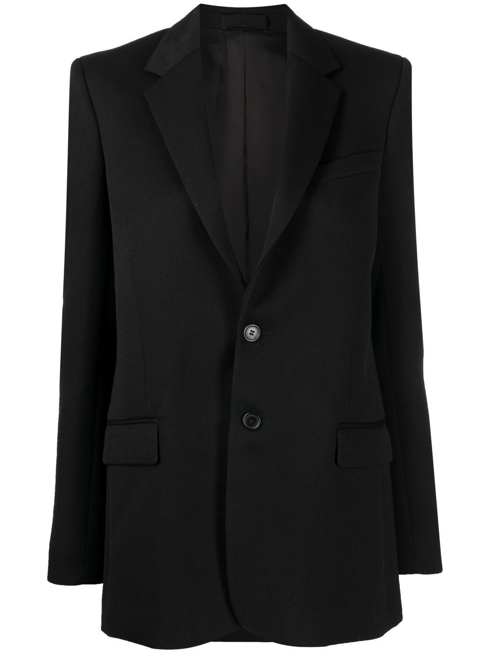 Virgin wool single breasted blazer - Black