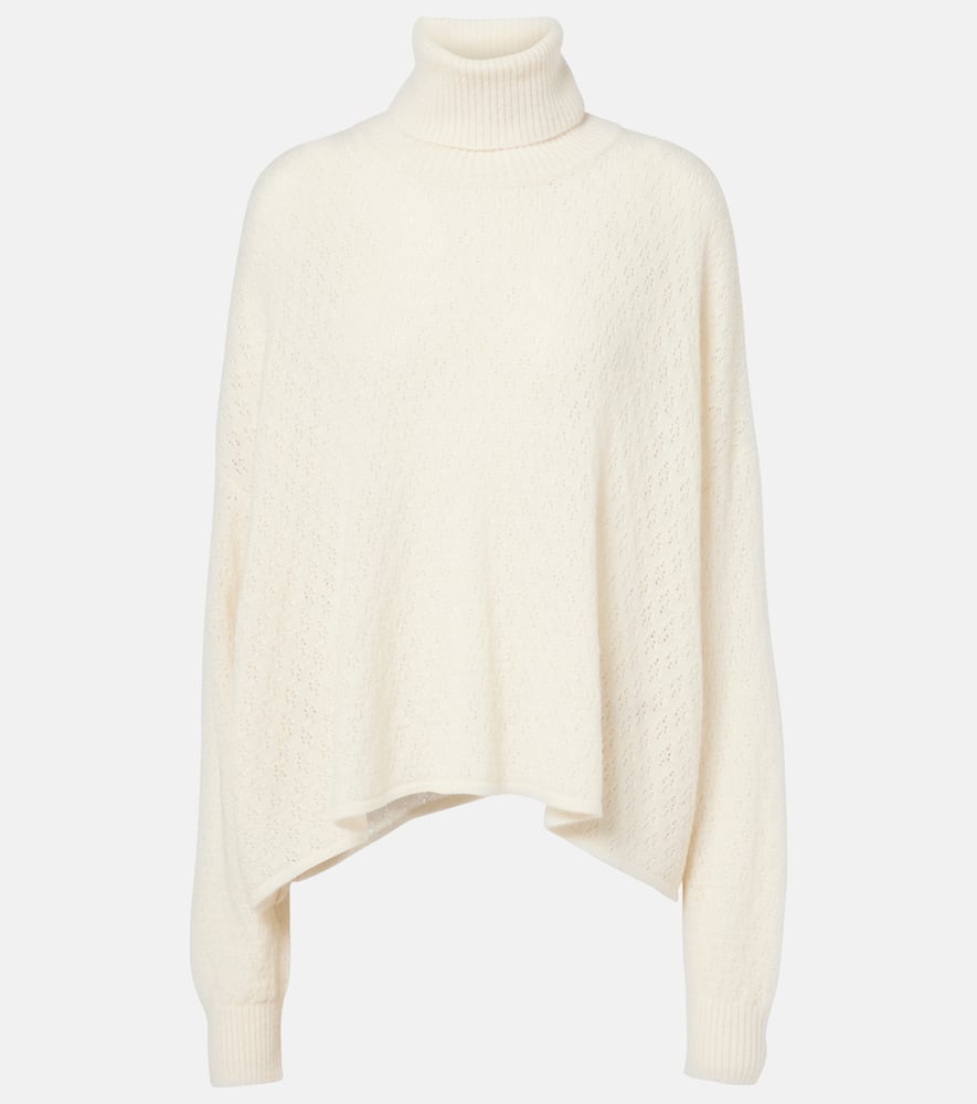 Chloé Pointelle wool-blend and silk turtleneck sweater
