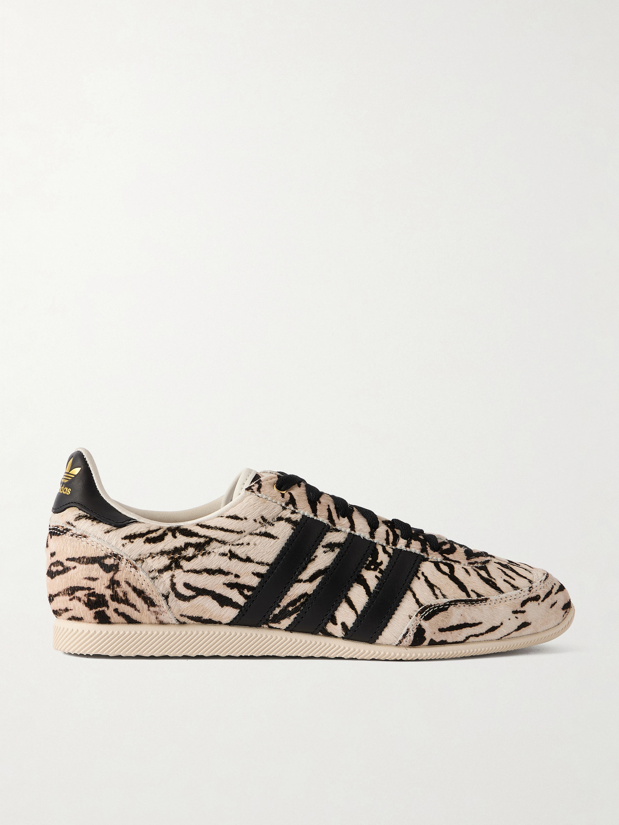 Japan Leather-trimmed Zebra-print Calf Hair Sneakers - Animal print