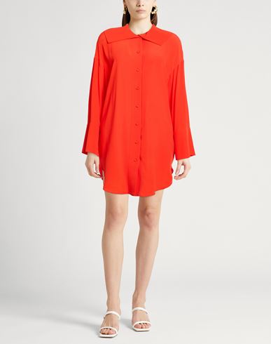 Woman Mini dress Tomato red Size 6 Acetate, Silk