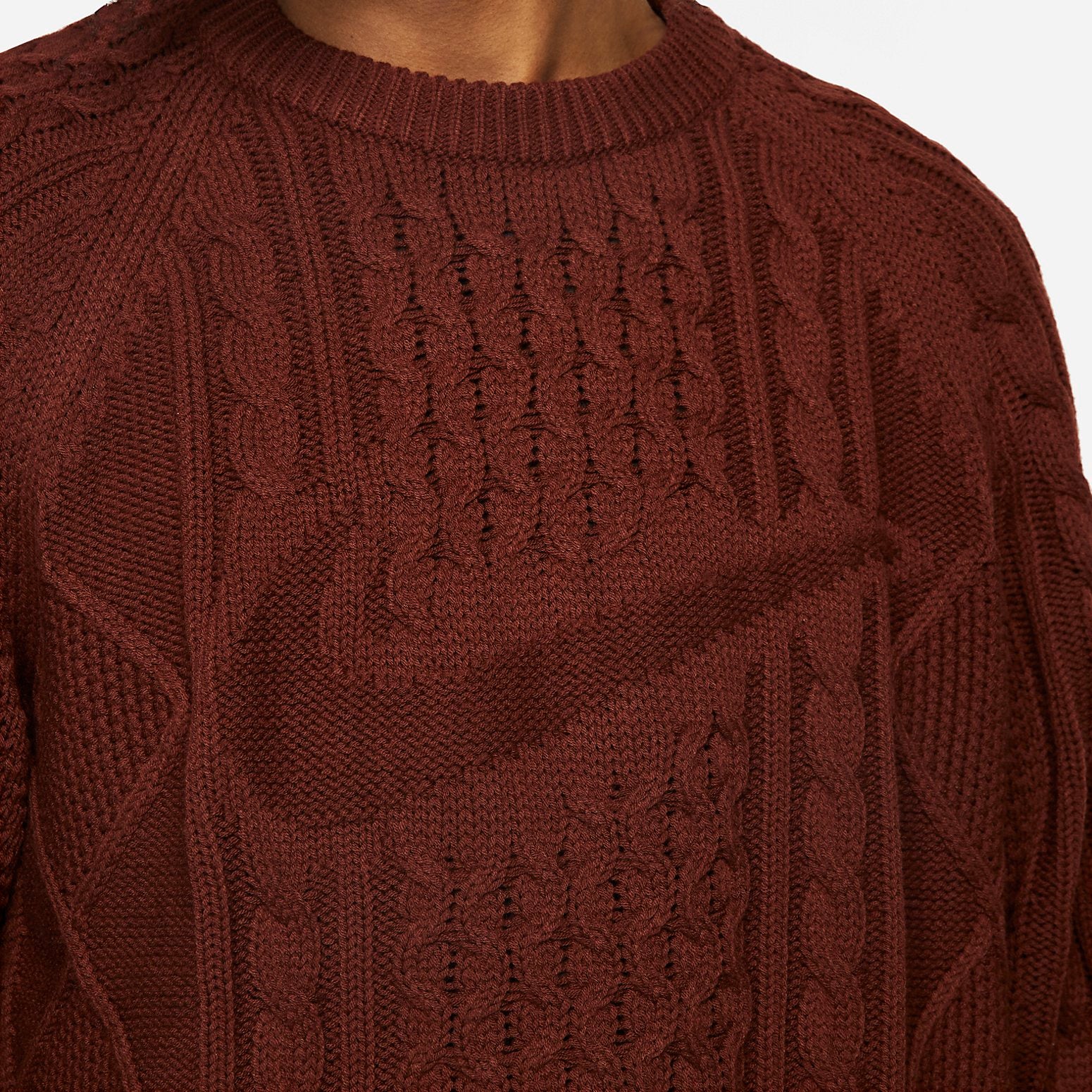 Life Cable Knit Sweater 'Burgundy'