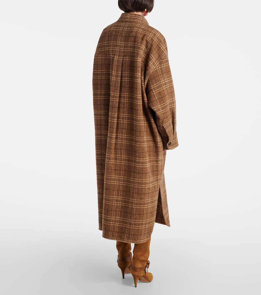 Gislene checked virgin wool coat