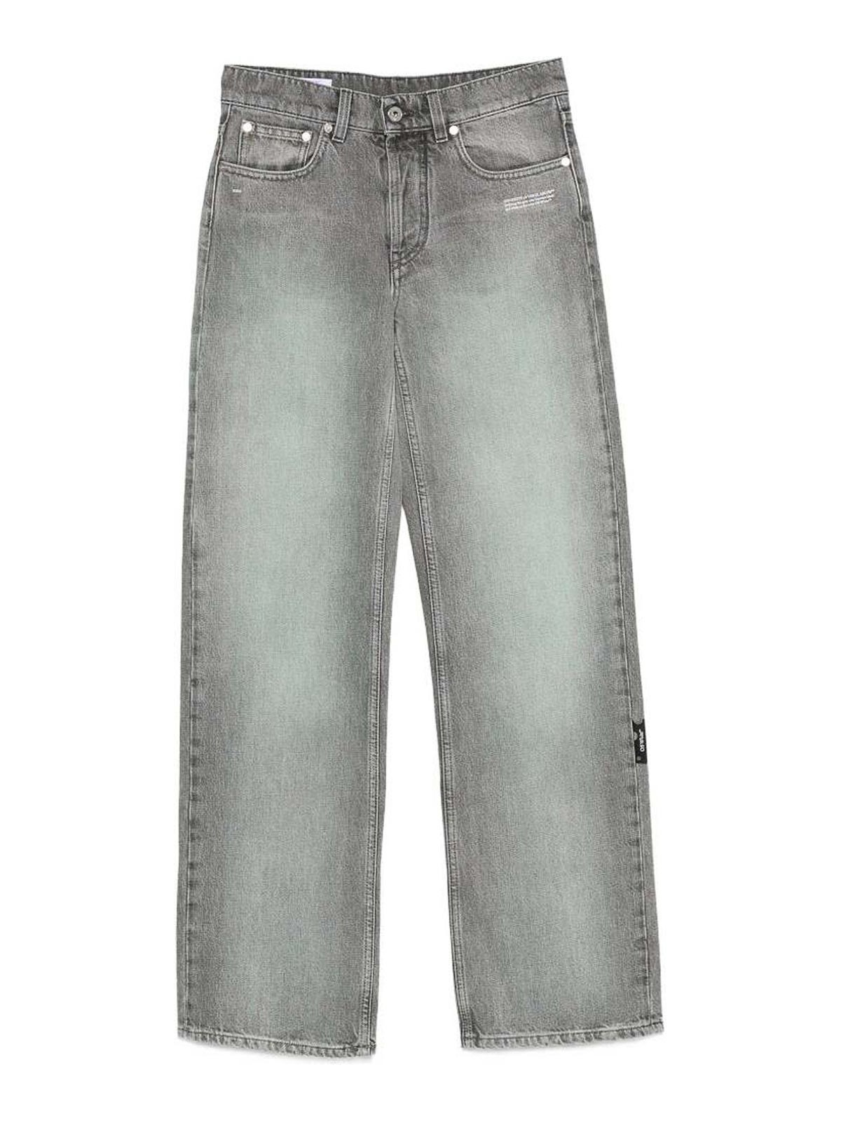 Washed Grey Cotton Jeans