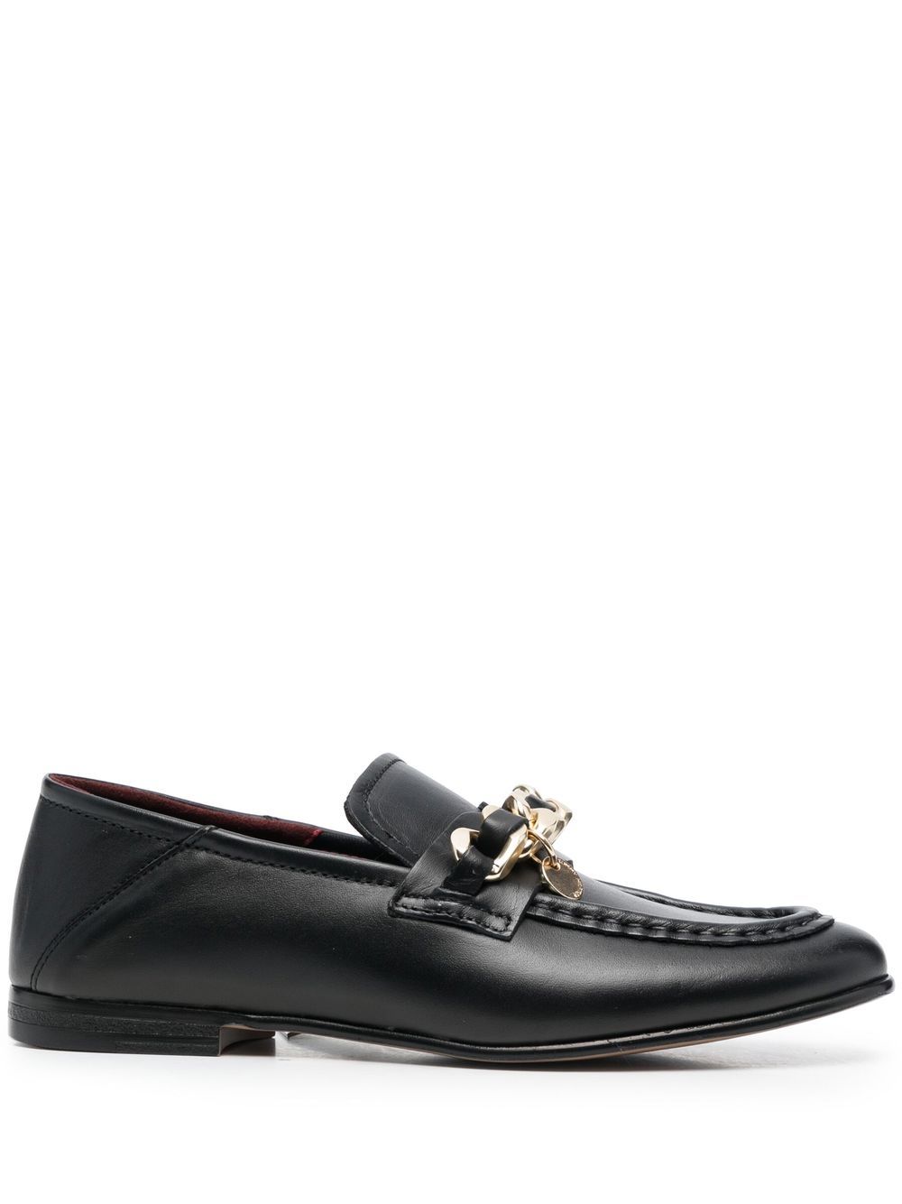 Chain-link detail loafers - Black
