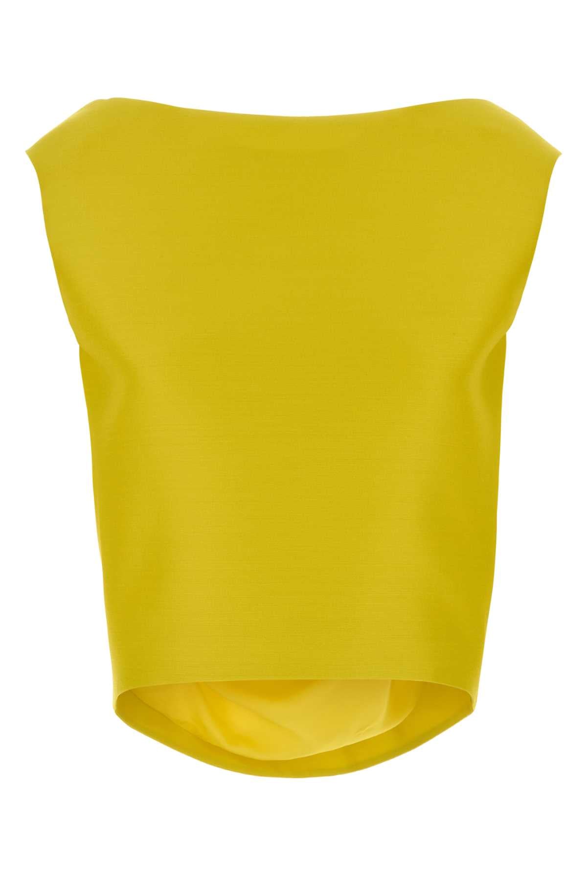 Sleeveless Wool-Silk Tank Top — Yellow