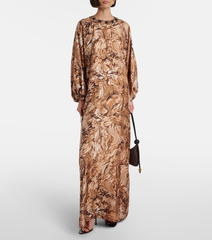 Maroso embellished silk maxi dress