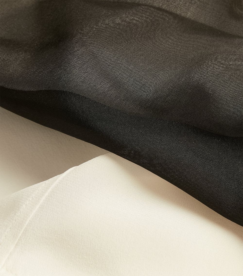 Silk Contrast-Sleeve Shirt