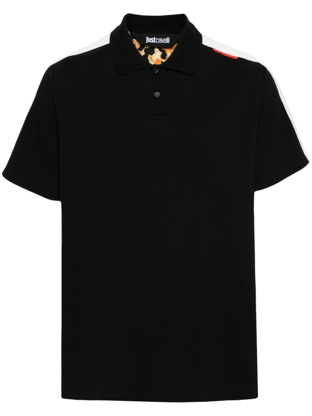 Logo-lettering polo shirt - Black