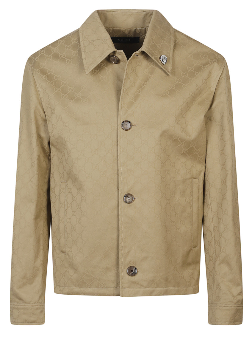 Beige Shirt Collar Jacket