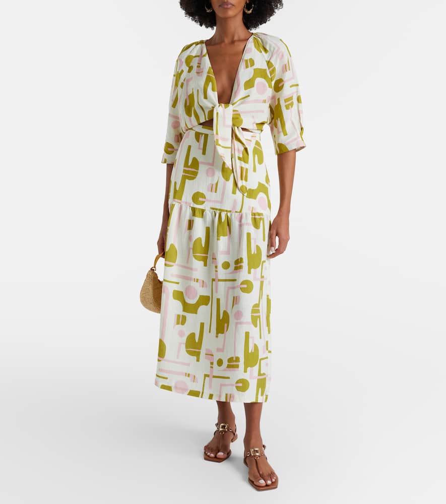 Balearic printed midi skirt