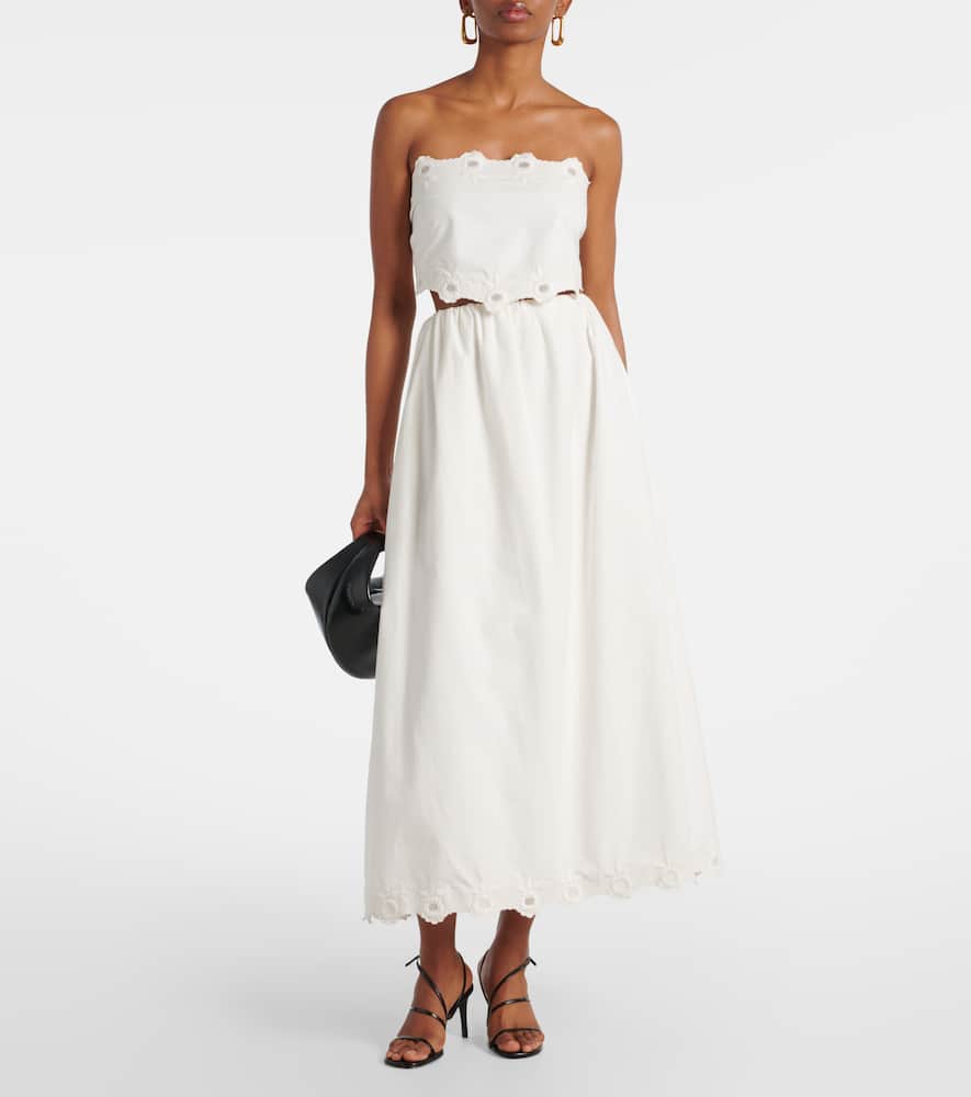 Antoinette embroidered cotton maxi skirt