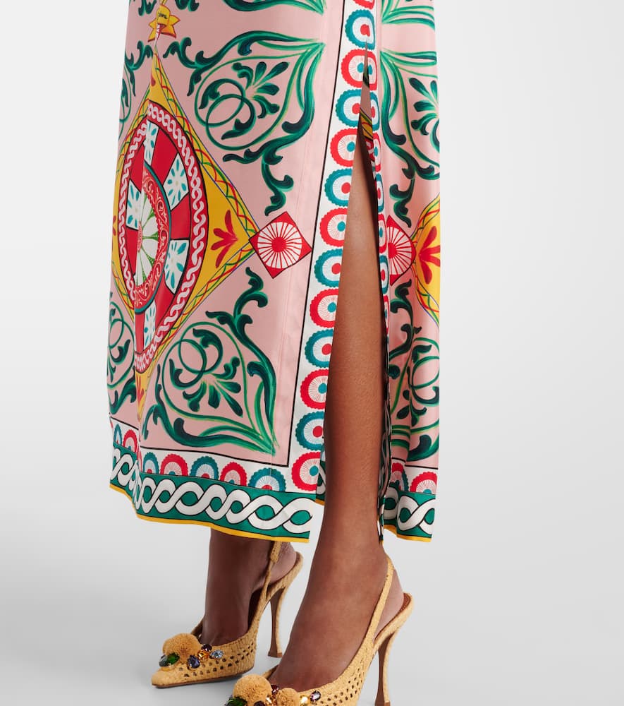 Printed silk gown
