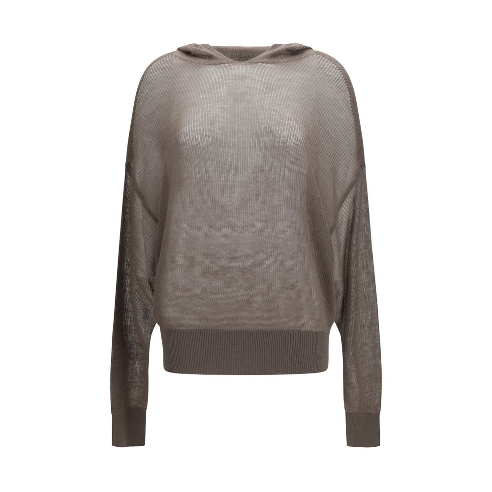 Cashmere Knit Hoodie — Gray