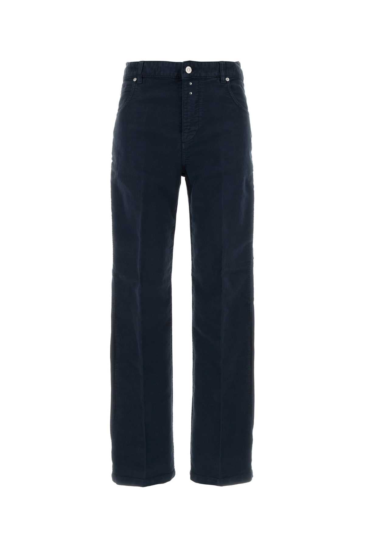 High-Rise Cotton Jeans — Navy