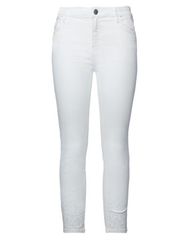 Woman Jeans White Size 27 Cotton, Viscose, Elastane