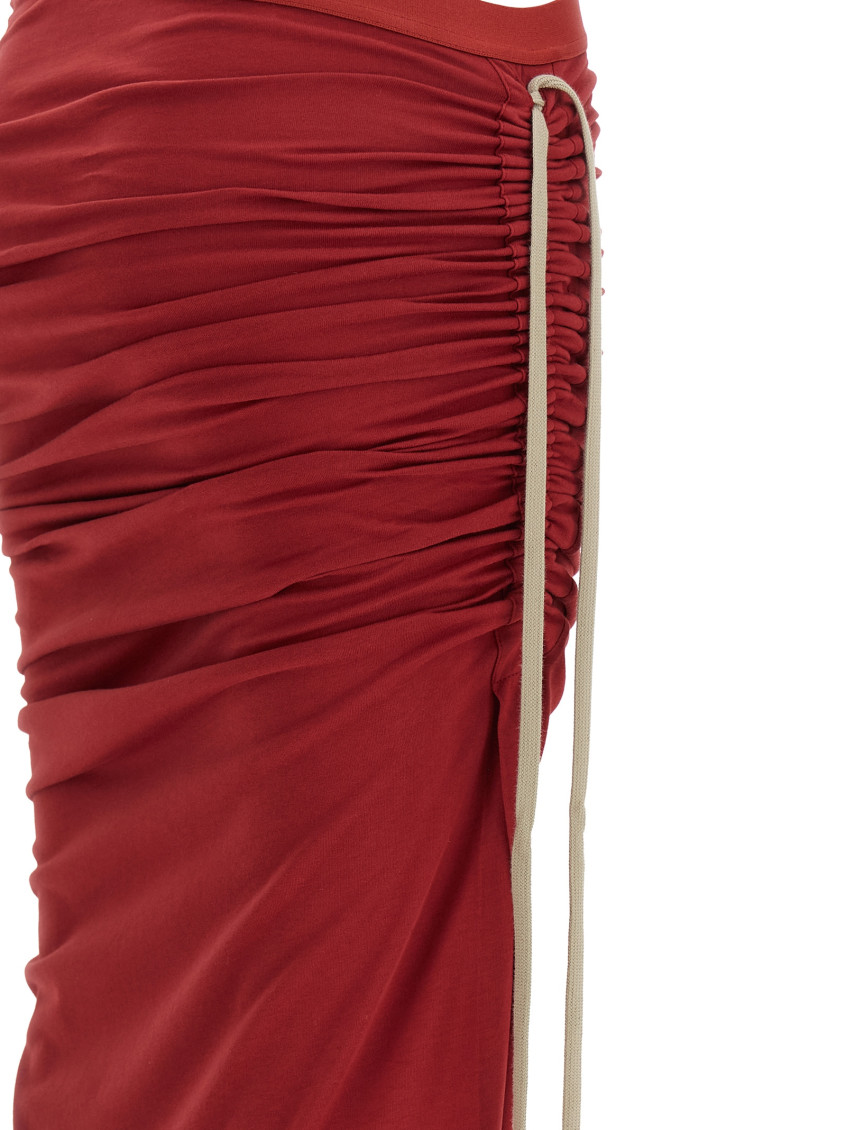 Rick Owens - moncler maxi skirt ruched drawstring slit