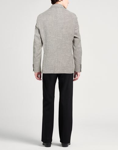 Man Blazer Light grey Size 40 Cotton, Viscose, Linen, Elastane