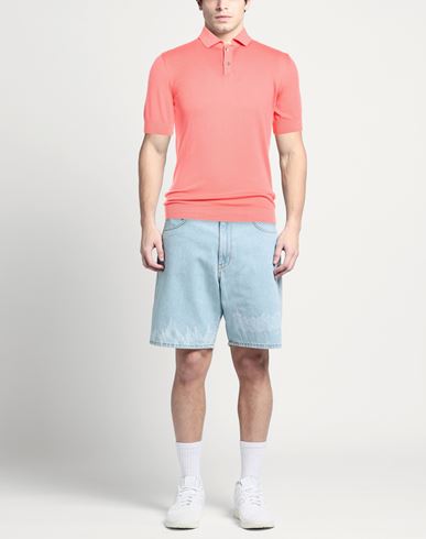 Man Polo shirt Salmon pink Size 42 Cotton