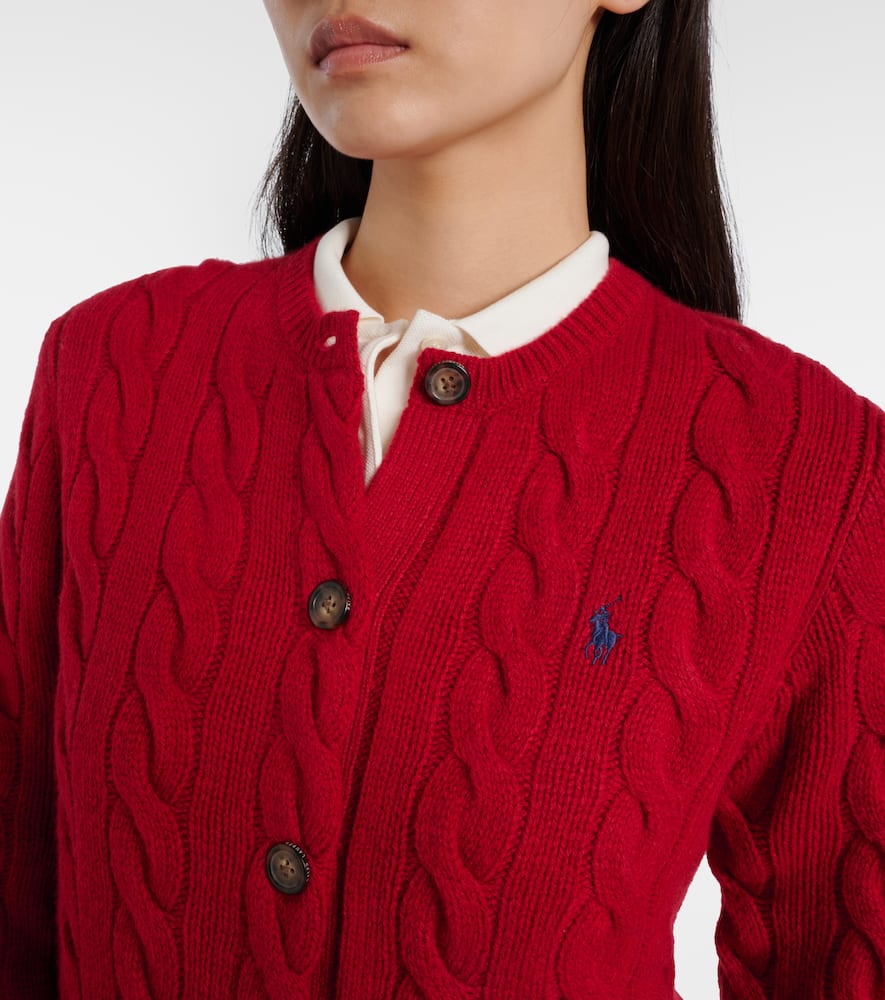 Cable-knit wool and cashmere cardigan