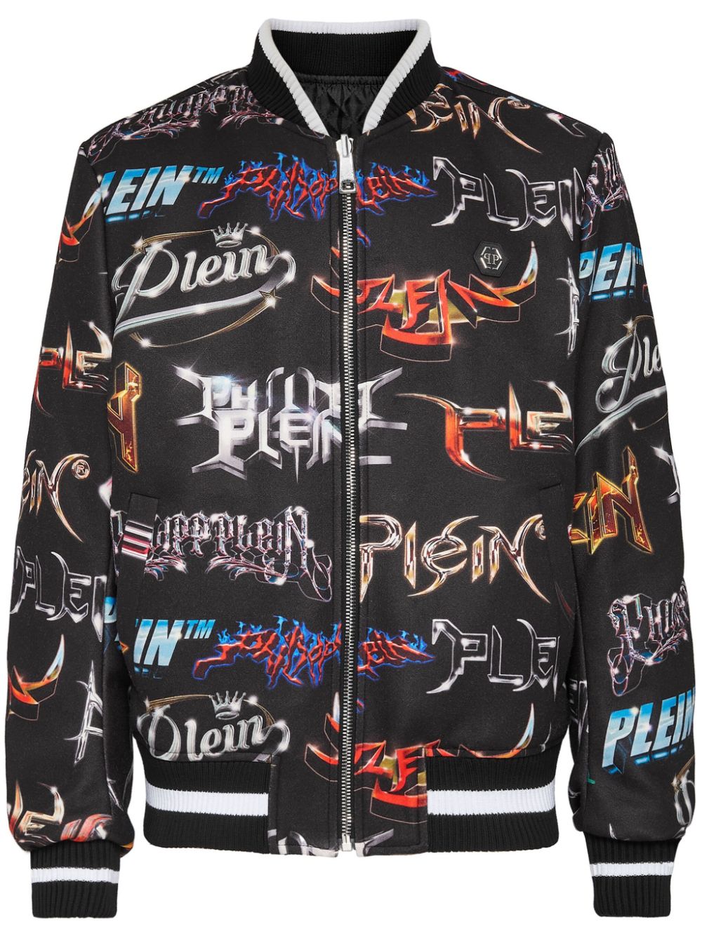 Lettering reversible bomber jacket - Black