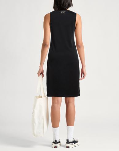 Woman Midi dress Black Size XL Cotton, Polyester, Elastane