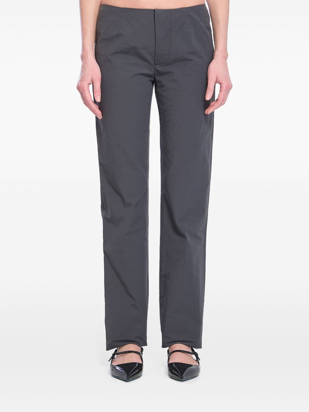 Pintuck-detail trousers - Grey