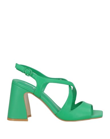 Woman Sandals Green Size 8 Leather
