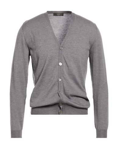 Man Cardigan Grey Size 40 Wool, Polyamide