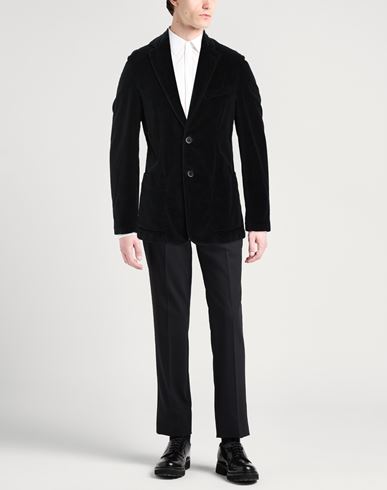 Man Blazer Black Size 38 Cotton, Rayon, Elastane