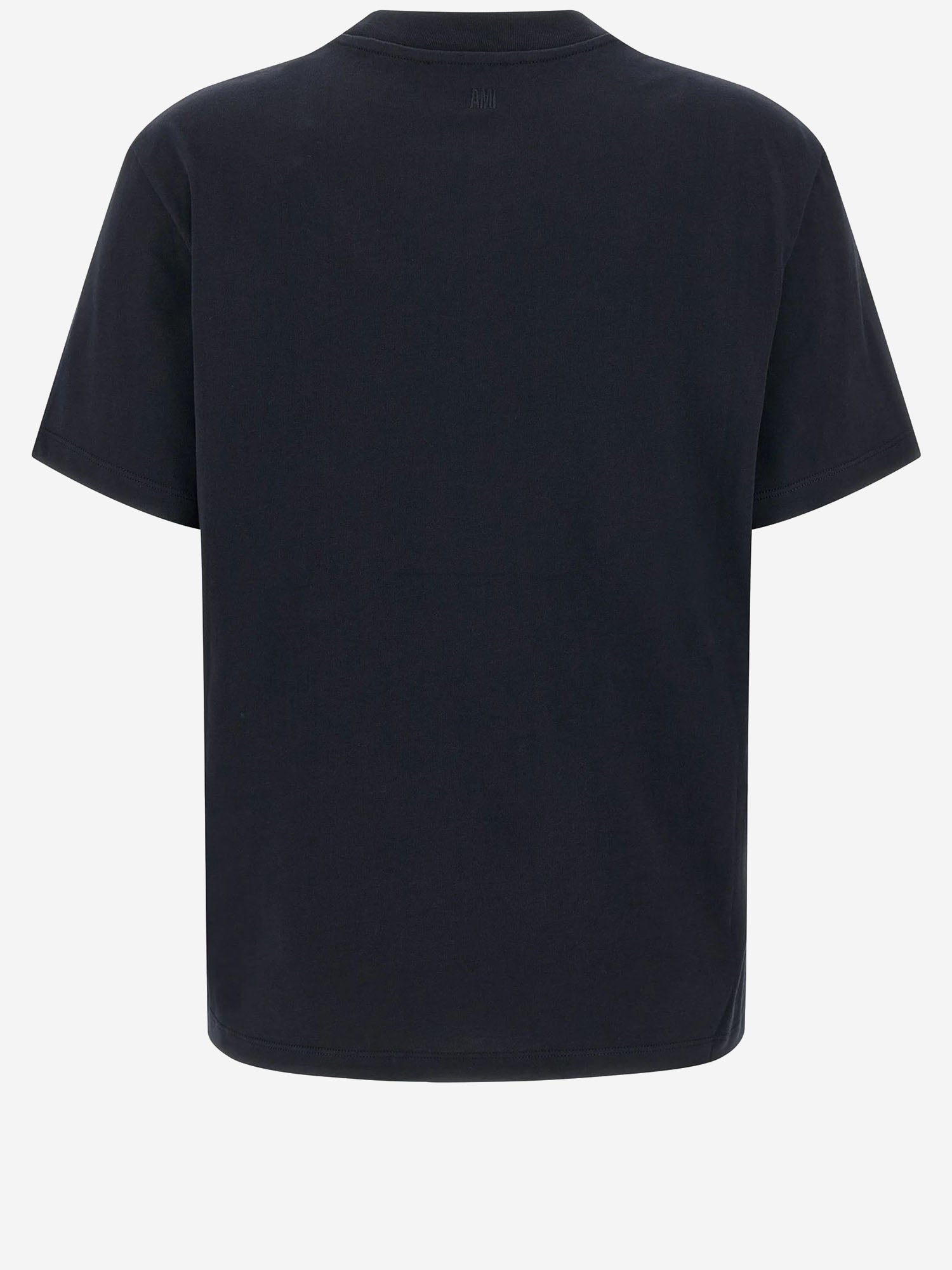 Embroidered Logo Cotton T-Shirt — Navy