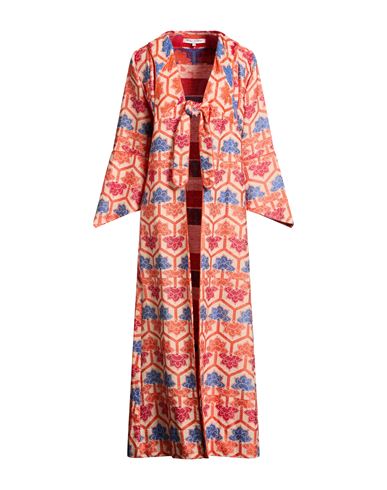 Woman Overcoat & Trench Coat Orange Size M Cotton