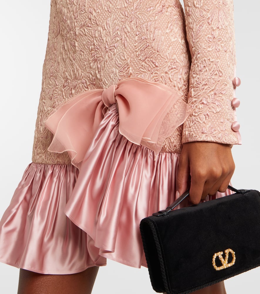 Wool and silk-blend matelassé minidress