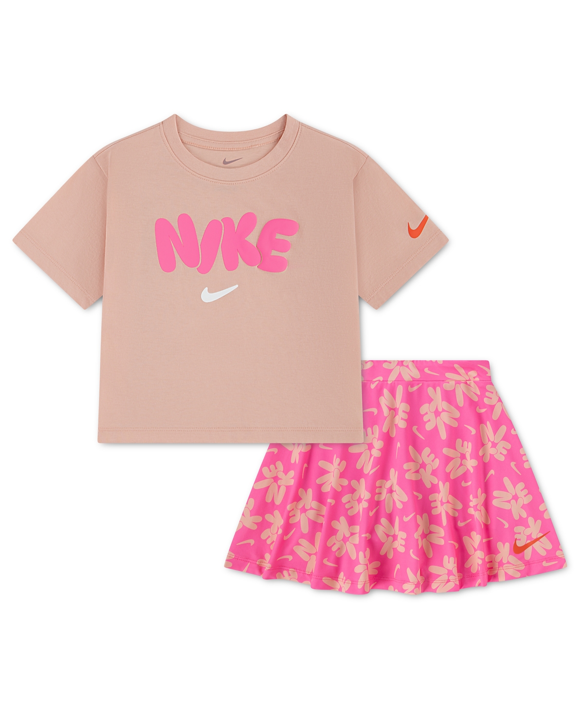 Girls' 4-6X Bold Play T-Shirt and Scooter Skort, 2-Piece Set - Pink Glow