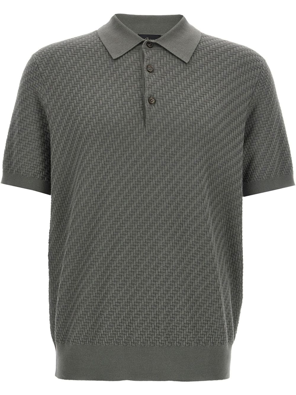 Waffle-knit polo shirt - Blue