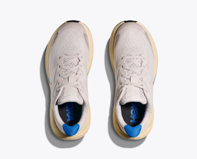 HOKA Clifton 10 Shoes in Stucco/Virtual Blue