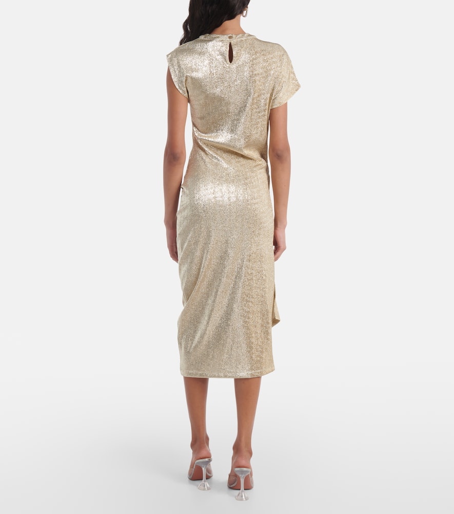 Asymmetric draped midi dress