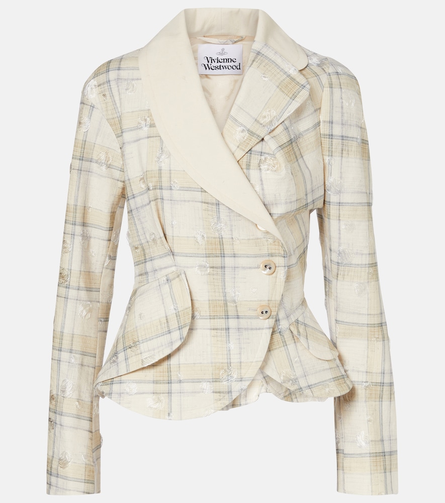Stormy tartan cotton-blend jacket