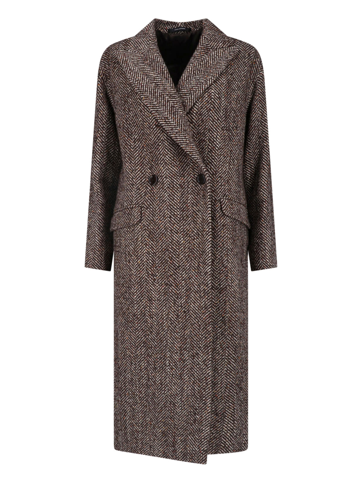 Women's Double-Breasted Herringbone Overcoat