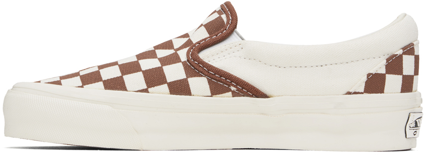Vans Off-White & Brown Premium Slip-On 98 Sneakers