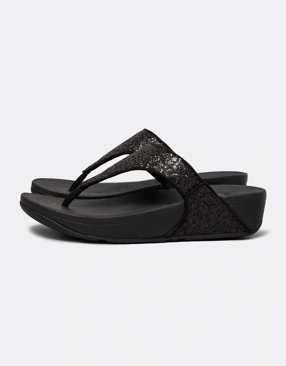 Women's Fitflop Lulu Glitter Womens Toe-Thongs - Black - Size: 5