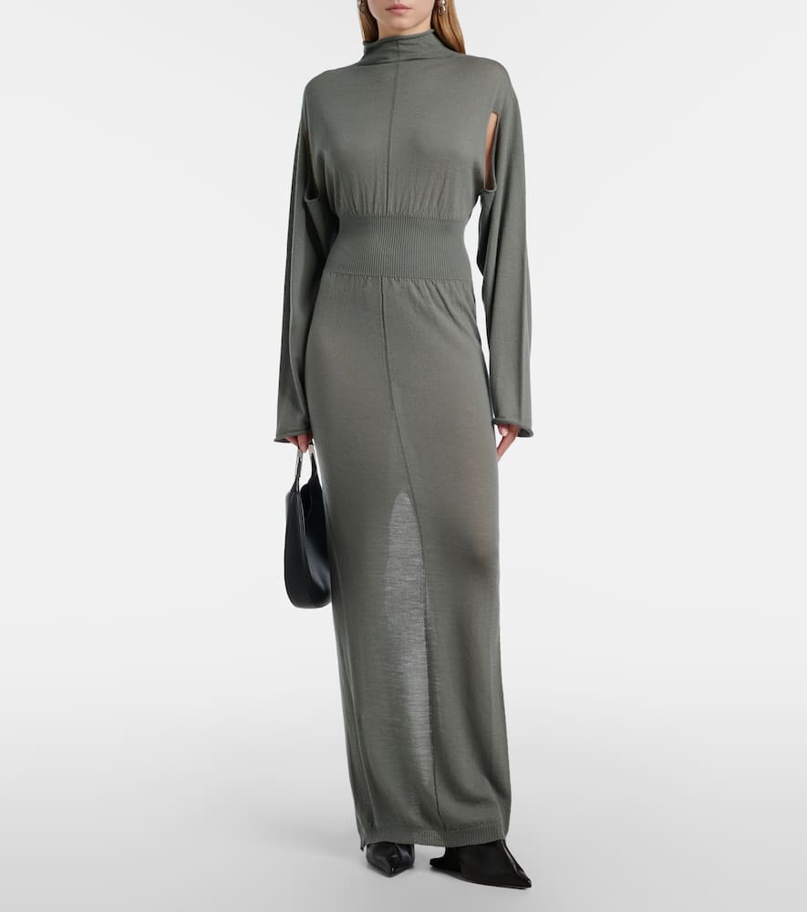 Con virgin wool maxi dress