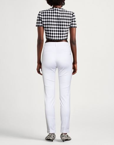 Collection Woman Pants White Size 26 Cotton, Elastane