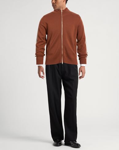 Man Cardigan Rust Size L Merino Wool
